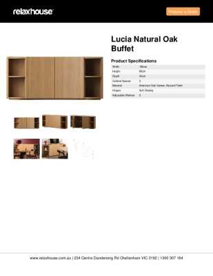 Tear Sheet: Lucia Natural Oak Buffet