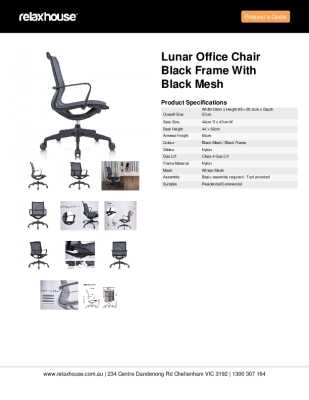 Tear Sheet: Lunar Office Chair Black Frame with Black Mesh