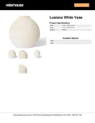 Tear Sheet: Lusiana White Vase