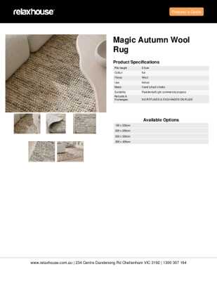 Tear Sheet: Magic Autumn Wool rug
