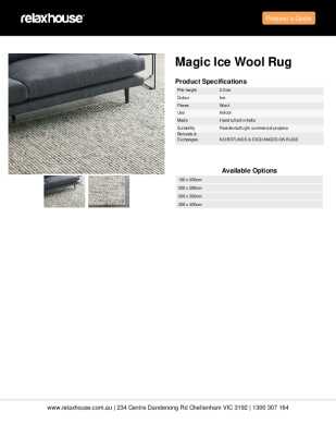 Tear Sheet: Magic Ice Wool rug