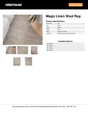 Tear Sheet: Magic Linen Wool rug