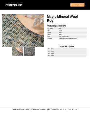 Tear Sheet: Magic Mineral Wool rug