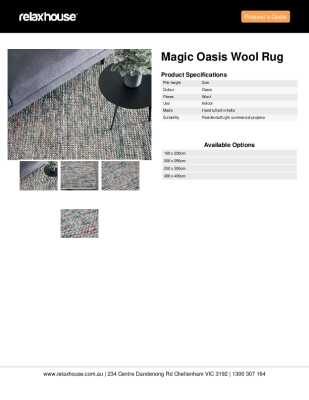 Tear Sheet: Magic Oasis Wool rug