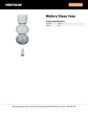 Tear Sheet: Mallory Glass Vase
