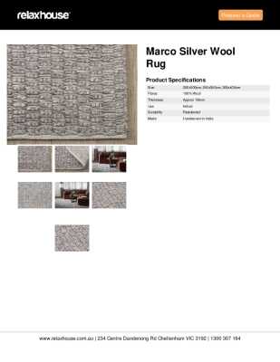 Tear Sheet: Marco Silver Wool Rug