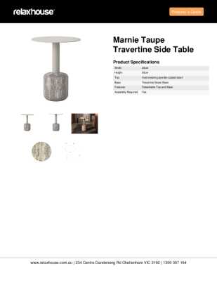 Tear Sheet: Marnie Taupe Travertine Side Table
