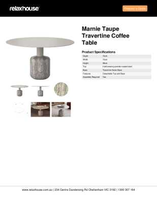 Tear Sheet: Marnie Taupe Travertine Coffee Table
