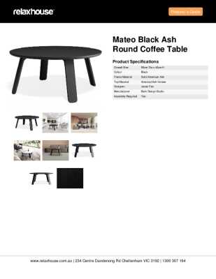 Tear Sheet: Mateo Black Ash Round Coffee Table