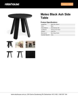 Tear Sheet: Mateo Black Ash Side Table