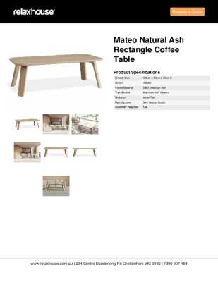 Tear Sheet: Mateo Natural Ash Rectangle Coffee Table