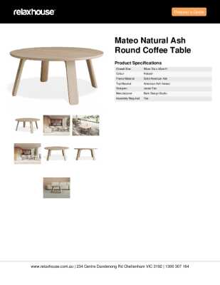 Tear Sheet: Mateo Natural Ash Round Coffee Table