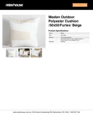 Tear Sheet: Meelan Outdoor Polyester Cushion /50x50/Furtex/ Beige
