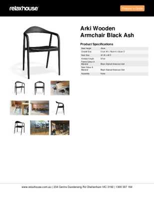 Tear Sheet: Arki Wooden Armchair Black Ash	