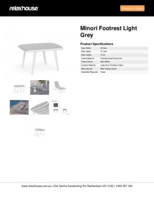 Tear Sheet: Minori Footrest Light Grey 