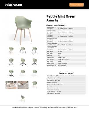 Tear Sheet: Pebble Mint Green Armchair
