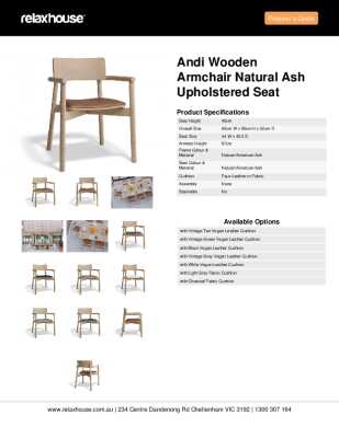 Tear Sheet: Andi Wooden Armchair Natural Ash Upholstered Seat