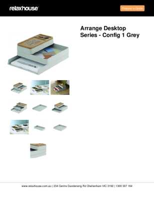 Tear Sheet: Arrange Desktop Series - Config 1 Grey