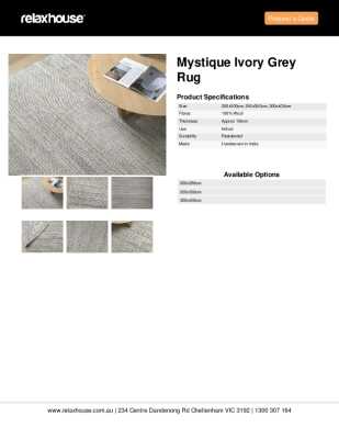 Tear Sheet: Mystique Ivory Grey Rug