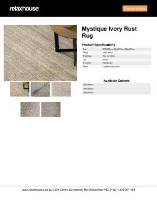 Tear Sheet: Mystique Ivory Rust Rug