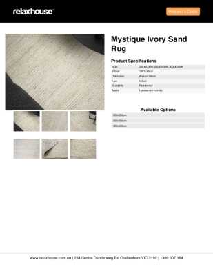 Tear Sheet: Mystique Ivory Sand Rug