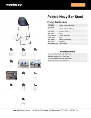 Tear Sheet: Pebble Navy Bar Stool 
