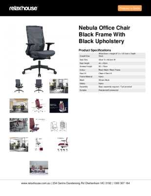 Tear Sheet: Nebula Office Chair Black Frame with Black Upholstery