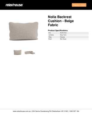 Tear Sheet: Nolia Backrest Cushion - Beige Fabric