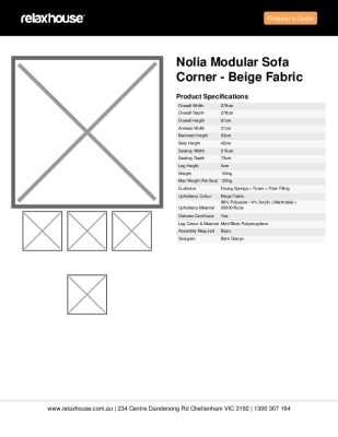 Tear Sheet: Nolia Modular Sofa Corner - Beige Fabric