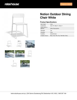 Tear Sheet: Notion Outdoor Dining Chair White 