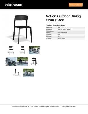 Tear Sheet: Notion Outdoor Dining Chair Black 