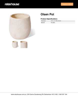 Tear Sheet: Olsen Pot