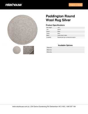 Tear Sheet: Paddington Round Wool Rug Silver