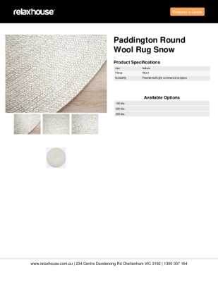 Tear Sheet: Paddington Round Wool Rug Snow