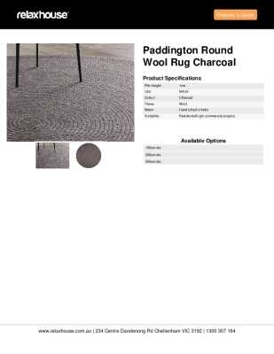 Tear Sheet: Paddington Round Wool Rug Charcoal