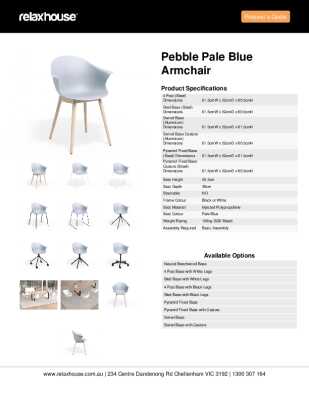 Tear Sheet: Pebble Pale Blue Armchair