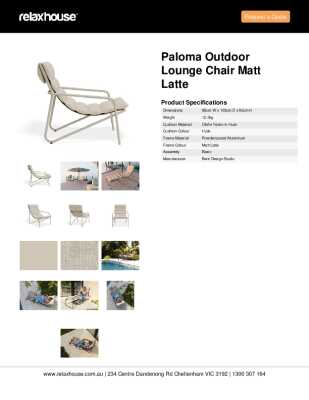 Tear Sheet: Paloma Outdoor Lounge Chair Matt Latte
