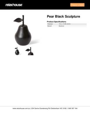 Tear Sheet: Pear Black Sculpture