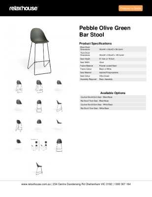 Tear Sheet: Pebble Olive Green Bar Stool 