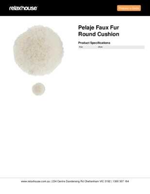 Tear Sheet: Pelaje Faux Fur Round Cushion
