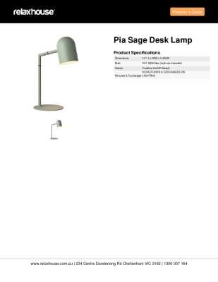 Tear Sheet: Pia Sage Desk Lamp