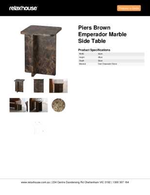 Tear Sheet: Piers Brown Emperador marble Side Table