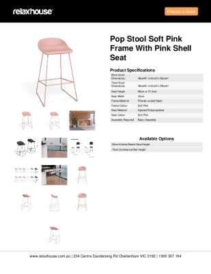 Tear Sheet: Pop Stool Soft Pink Frame with Pink Shell Seat