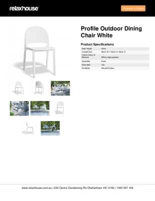 Tear Sheet: Profile Outdoor Dining Chair White