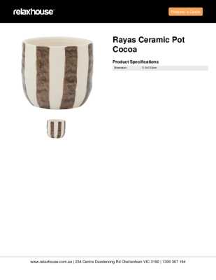 Tear Sheet: Rayas Ceramic Pot Cocoa