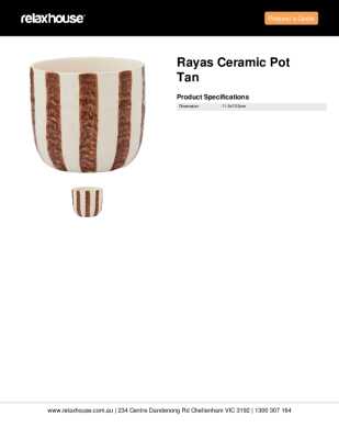 Tear Sheet: Rayas Ceramic Pot Tan