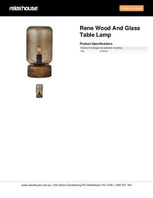 Tear Sheet: Rene Wood and Glass Table Lamp