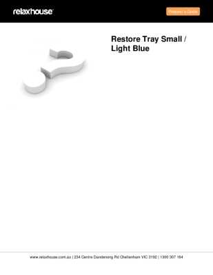 Tear Sheet: Restore Tray Small / Light Blue