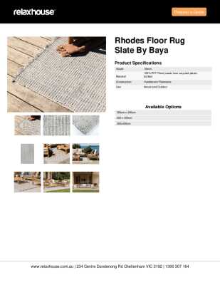 Tear Sheet: Rhodes Floor Rug Slate by Baya