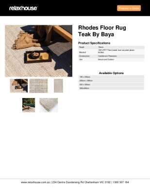 Tear Sheet: Rhodes Floor Rug Teak by Baya